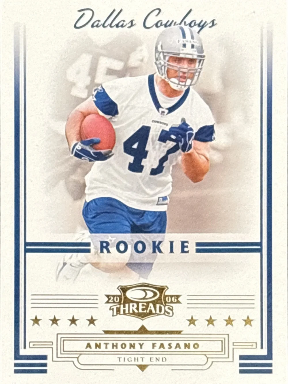 Russ Dallas Cowboys Rookie Trading Card Anthony Fasano LE 357/999
